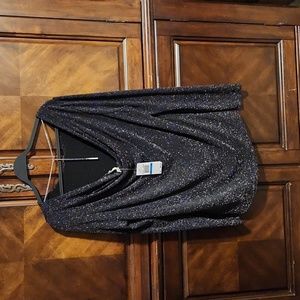 MK black silver blouse